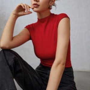 Women's Red Sleeveless Top